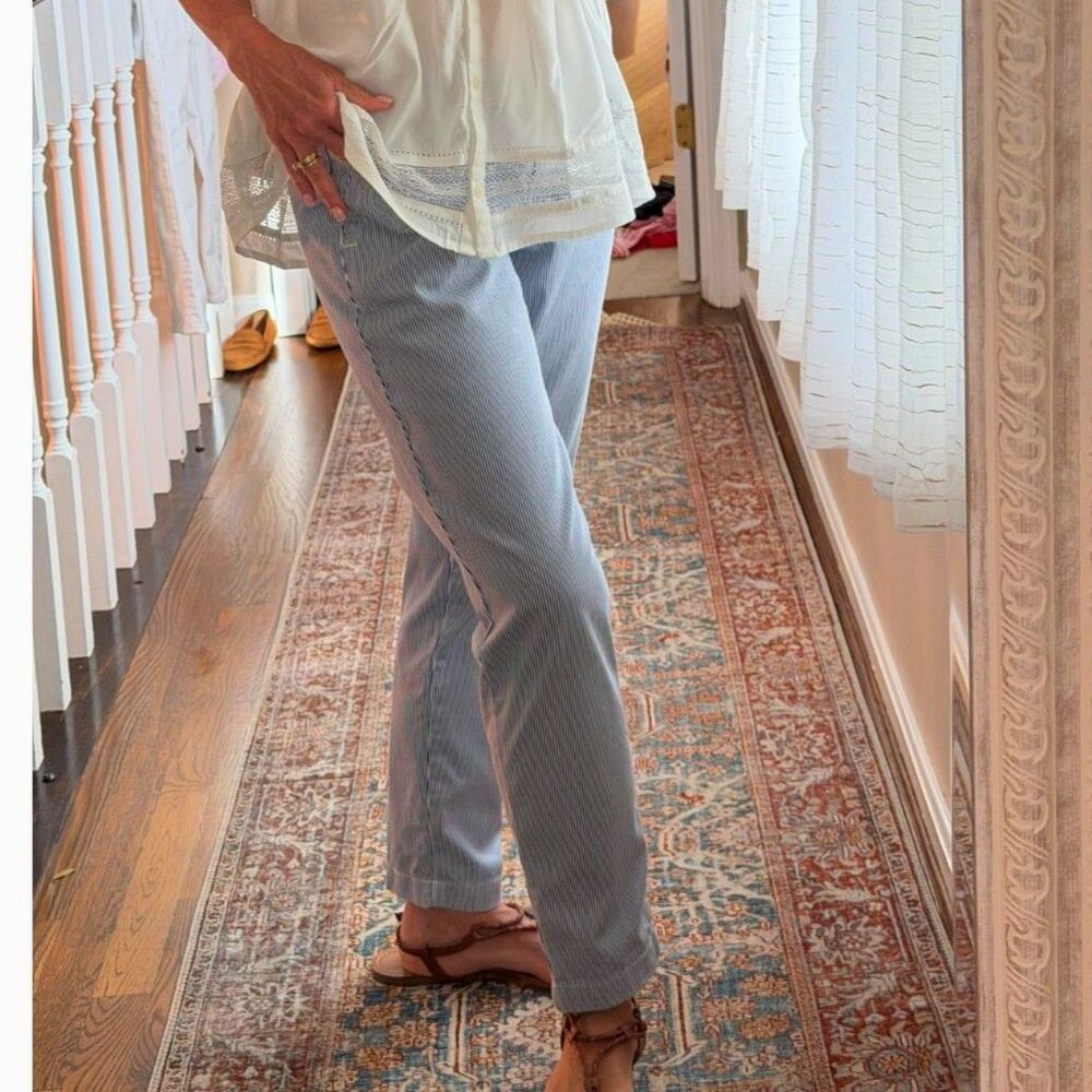 Coastal Talbots Pinstripe Weekend Chino Crop Pants 4P